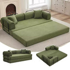 Acekool Convertible Sleeper Sofa Bed Floor Couch with Deep Seat and Corduroy Comfort