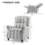 2 Set Nail-head Padded Seat Pushback Recliner Chair