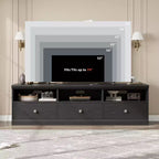 70 Mid-Century Modern Entertainment Center with Storage Drawer & Open Shelves