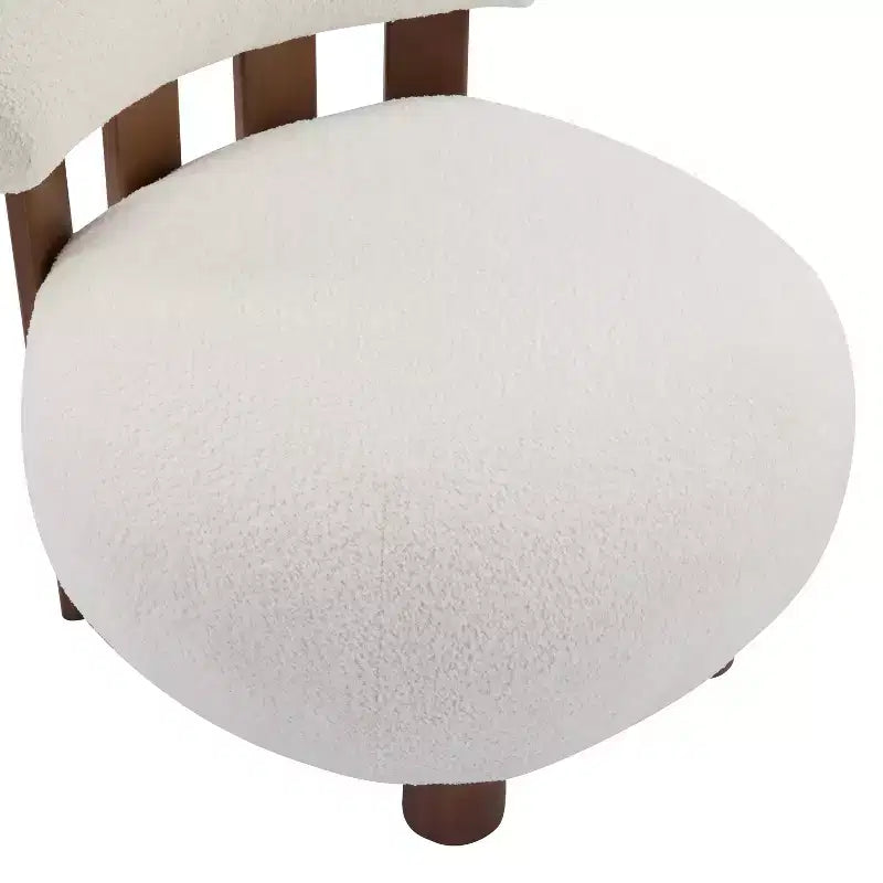 Christopher Knight Home Gareth Modern Wood Boucl Upholstered Accent Slipper Chair