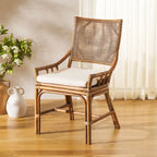 Coastal Rattan Cushion Chair 22 W x 24 L x 37 H 22W x 24D x 37H