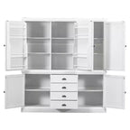 Whisen 73 Freestanding Wooden Kitchen Pantry Cabinet with Drawers and Adjustable Shelves for Storage and Organization in Dining Room or Kitchen