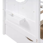 Whisen Twin Size House Bed & Kids Bed, Playhouse Bed with 2 Drawers, Storage Shelf
