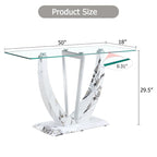 Modern and simple rectangular glass console table