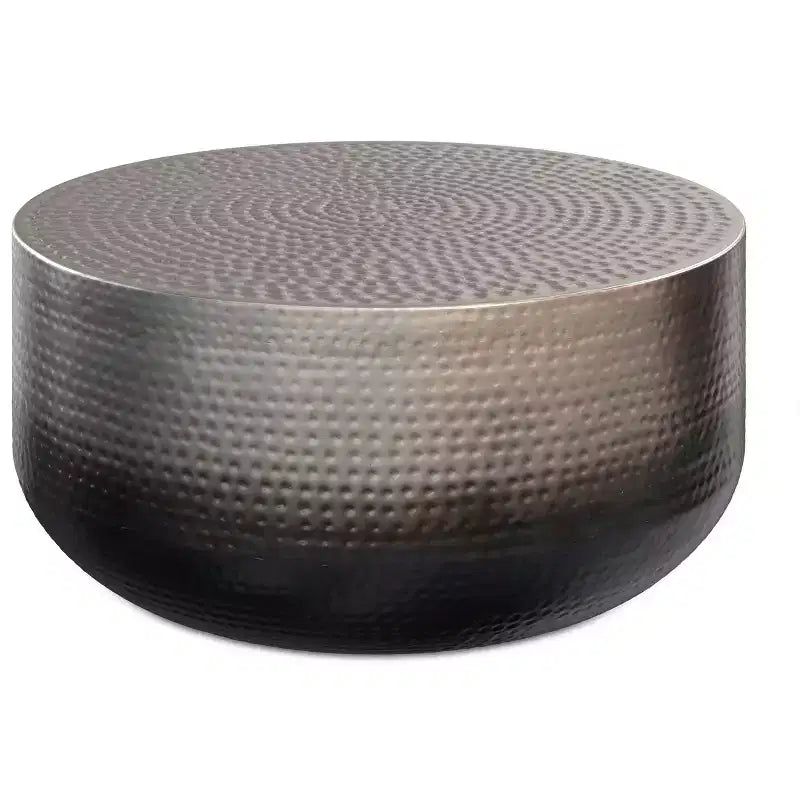 Kacy 36 inch Wide Contemporary Metal Coffee Table in Silver Ombre, Assembled