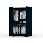 Mulberry 2.0 Semi Open 3 Sectional Modern 4 Drawer Wardrobe Corner Closet Set of 3