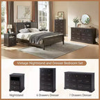 AMERLIFE Drawer Dresser, Farmhouse Chest of Drawers with Vintage Metal Handle