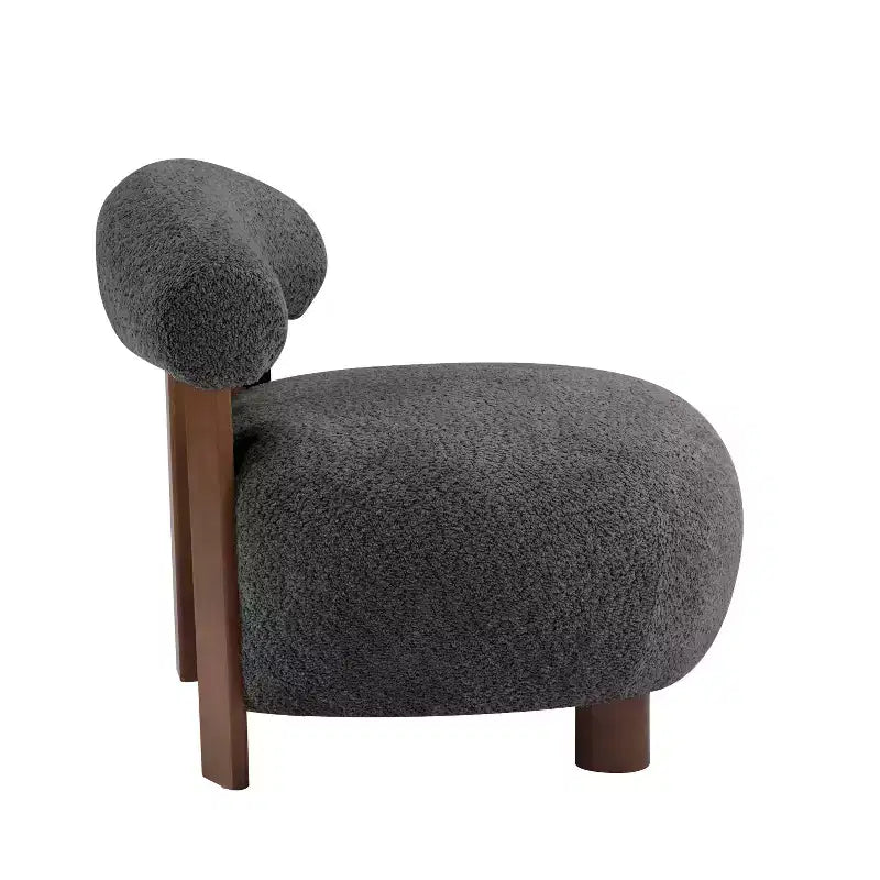 Christopher Knight Home Gareth Modern Wood Boucl Upholstered Accent Slipper Chair