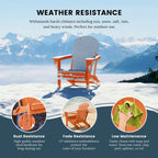 Polytrends Laguna Fade Resistant All Weather Outdoor Patio Folding Adirondack Chair