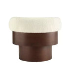 Whisen 360 Swivel Barrel Chair with Sculptural Bentwood Design, Solid Wood Frame, 32 Wide, Versatile for Living Room and Bedroom