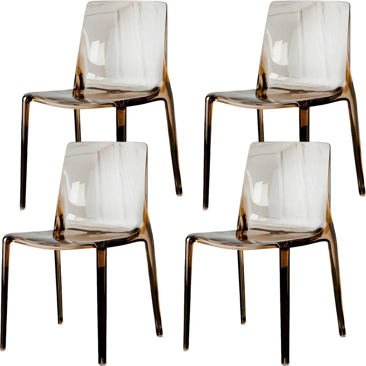Amber Acrylic Armless Low Back Dining Chair