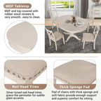 42-54 Farmhouse Round Extendable Dining Table for 4