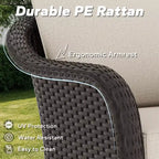 UPTIOT 2-person Outdoor Rattan Armchairs With Cushions