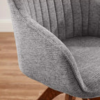 Art Leon Comfortable Fabric Swivel Accent Chair with Solid Oak Wood Legs