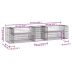 Garden Bench With Gabion Basket Natural wood and silver