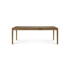 Natural Teak Extendable Dining Table with Concealed Extension Leaf for Dining Room