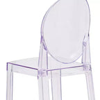 Emma and Oliver Ghost Barstool with Oval Back in Transparent Crystal