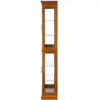 Display Cabinet, Curio Cabinet with 6 Adjustable Shelves and Tempered Glass Doors, Tall Cabinet for Living Room, Bedroom