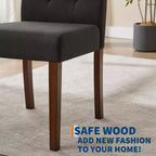 Parsons Button Tufted Dining Chairs Set of 6 / 4 - Upholstered Fabric Kitchen Chairs with Wood Legs & Padded Seats - Living Room Kitchen Furniture