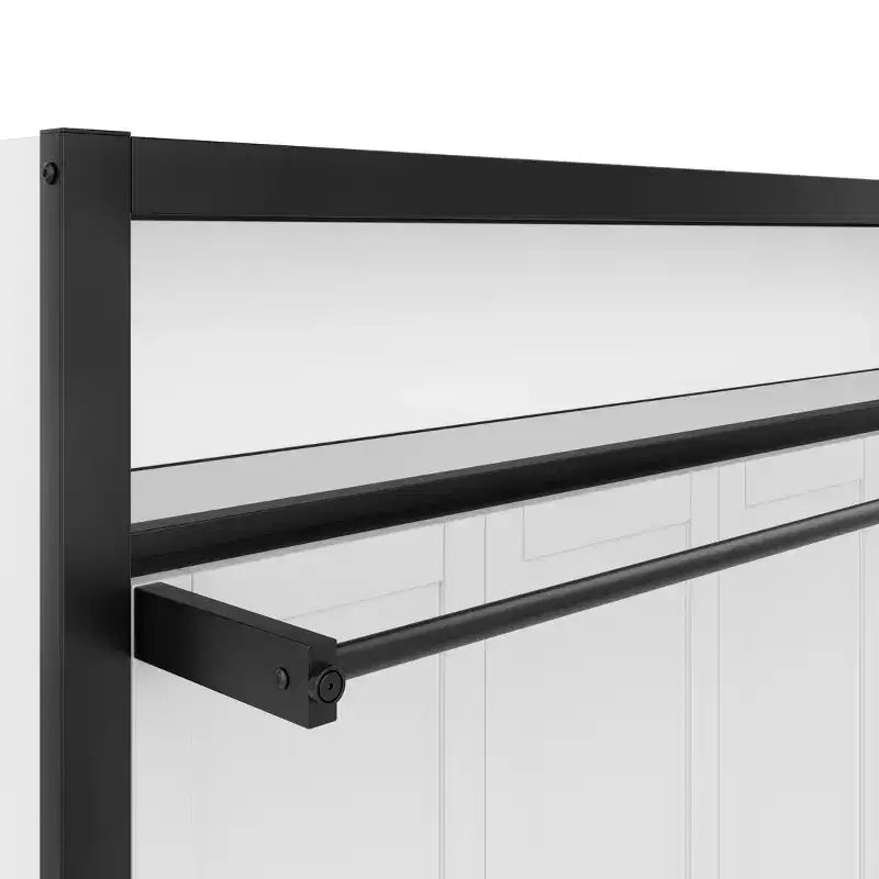 Twin Size Murphy Bed with Shelves, Metal Wall Bed with Foldable Design for Small Space