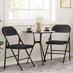 8-piece set of all-steel folding chairs with backrests, heavy-duty metal foldable dining chair set, 350 lbs capacity, suitable for indoor and outdoor