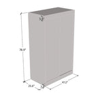 Mirrored 2-Door Wardrobe Armoire with High-Gloss Finish | 47 or 59 Wide