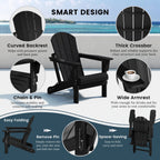 Polytrends Laguna Fade Resistant All Weather Outdoor Patio Folding Adirondack Chair
