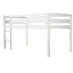 Luxystar Twin Size Solid Wood Loft Bed with Ladder and Fence for Kids Room