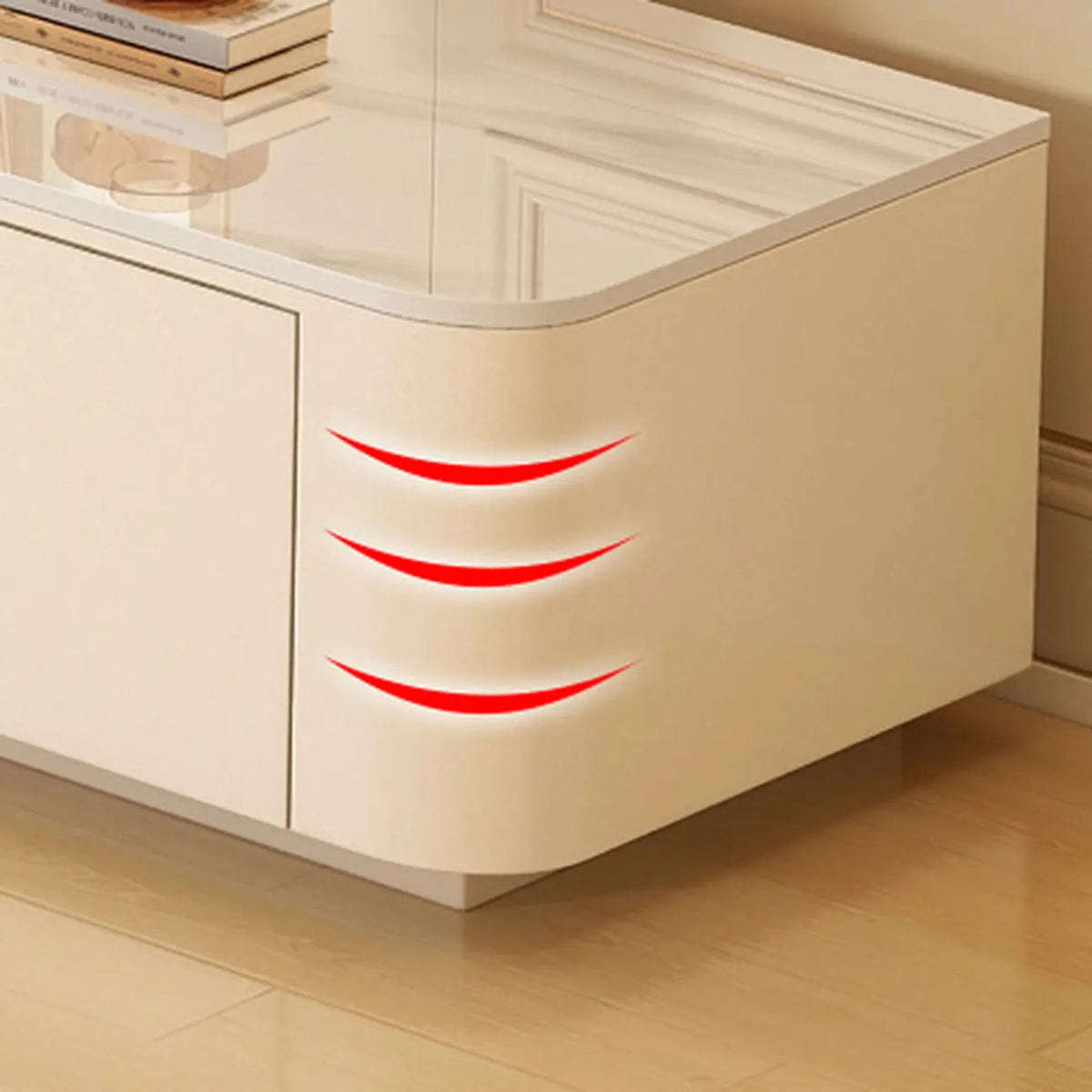 Modern Wooden TV Stand with Drawers and Cable Management