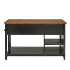 Eleanor Two-Tone Antique Finish Extendable Kitchen Island with 3 Drawers by iNSPIRE Q Classic