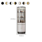 Multiple Levels Glass and Metal Shelf Storage Display Corner Wine Cabinet