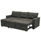 Convertible Reversible Sectional Sofa with Pull-Out Sleeper Bed, Hidden Storage Chaise, and Durable Legs