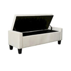Velvet Button Tufted Flip Top Storage Bench