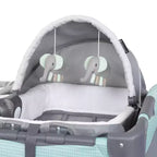 Nursery Center Playard with Rocking Cradle, Bassinet, and Changing Table