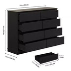 Modern Dresser for Bedroom with 8 Drawers, Wooden Storage Organizer Unit for Closet, Wide Chest of Drawers