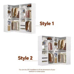 Besiost Set of 2 Corner Closet System with Tower Shelves, Freestanding Closet Organizer with Drawers