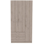 FM Furniture Eureka 3 Door Armoire with 2 Drawers, Inner Shelves, and Rod