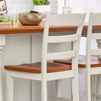 Homestyles Monarch 3-Piece Off-White Wood Kitchen Island Set with Drop Leaf Wood Top - 48 x 25 x 36