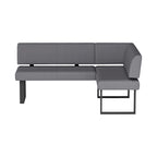 Somette Lillian 3-Piece Gloss Gray Dining Set with Dining Table, Nook and Bench
