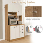 71 Inch Kitchen Pantry with 3 Storage Cabinet and 3 Deep Drawers