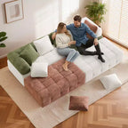 110.23 in. W Colorblock Modular 4-Seater Chenille Sofa with Curved Armrests