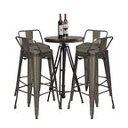 Costway Set of 4 Metal Bar Stools 30 Bar Height Barstools Industrial W/ Low Back Steel