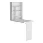 Foldable Table Tacoma, Seven Interior Shelves, White Finish,High quality and durable