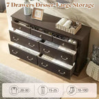 AMERLIFE Drawer Dresser, Farmhouse Chest of Drawers with Vintage Metal Handle