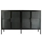 Metal Tempered Glass Cabinet with Adjustable Shelf