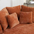 Modern Sofa Chair Round Accent Barrel Chair With 5 Pillows and Optional Ottoman