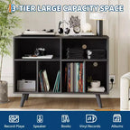 COZONY Record Player Stand with Vinyl Storage, 39.5 Decorative Bookshelf Turntable Stand Holds up to 350 Albums Living Room