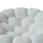 2PCS 3D Honeycomb Fabric Upholstered Bubble Sofa, 3 Seater Bubble Couch and Single Sofa for Living Room