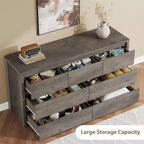 Wide Modern 7-Drawer Dresser for Bedroom, Large Wooden Chest of Drawers with Storage Organizer for Living Room, Hallway & Entryway