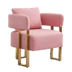 Set of 2 Modern Upholstered Accent Chairs with Gold Metal Legs for Living Room, Bedroom, or Office